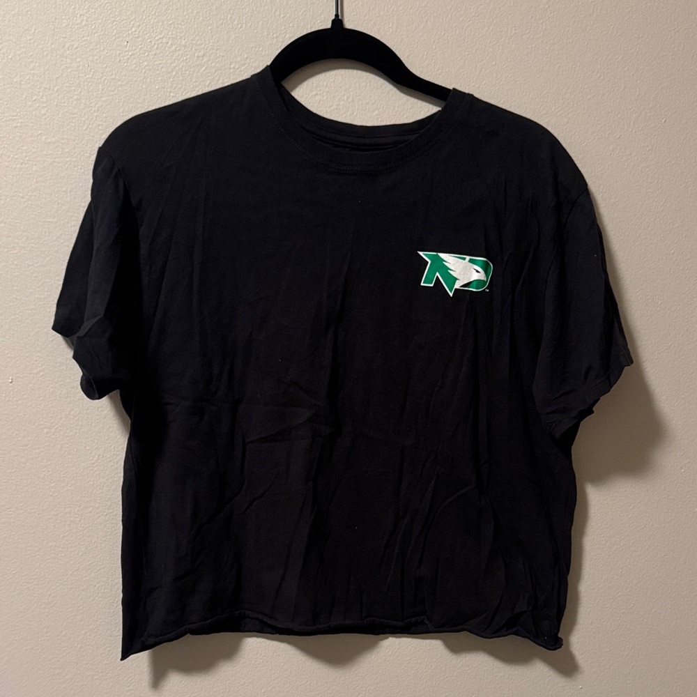 League University of North Dakota Black Cropped Tee